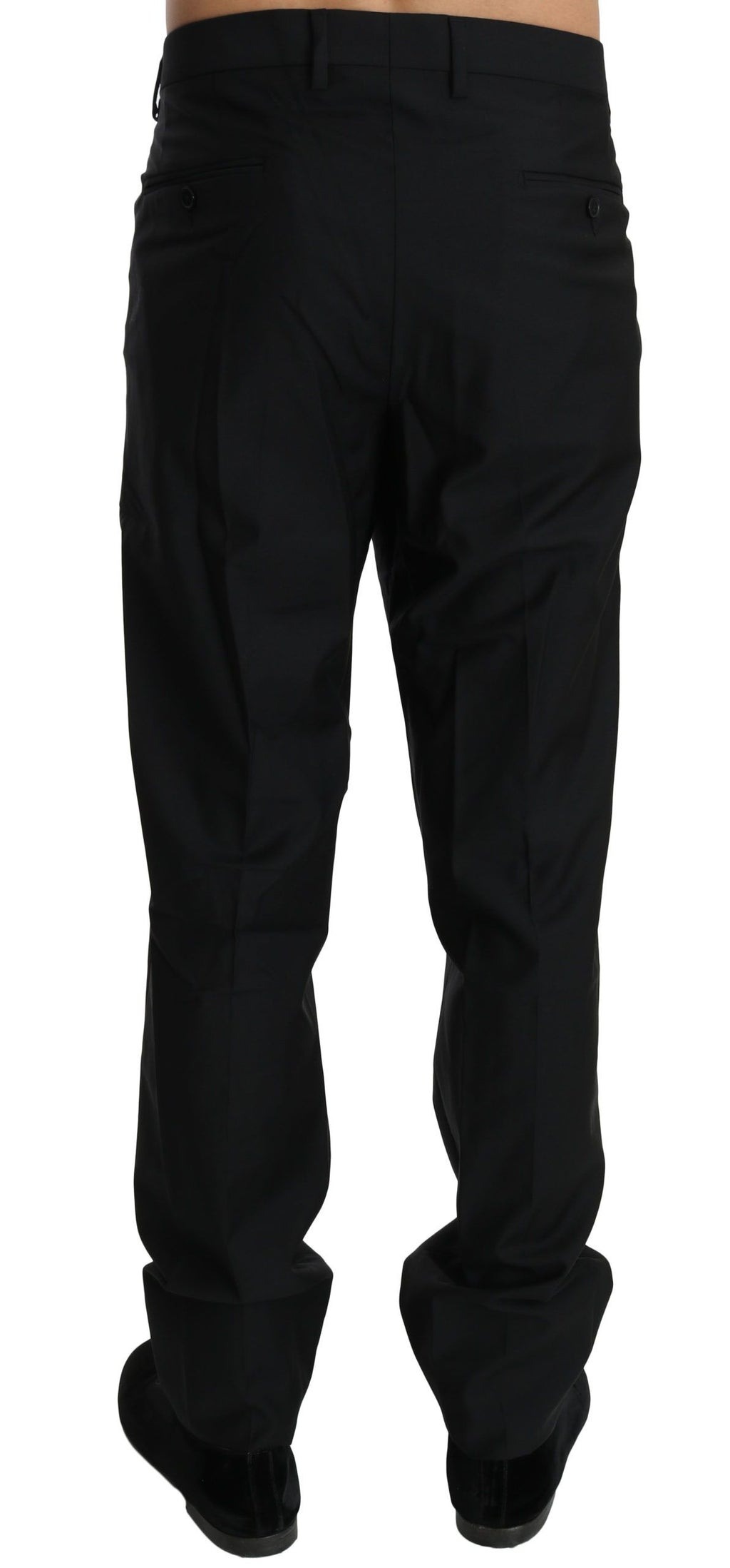 Dolce & Gabbana Black Dress Formal Trousers Men's Wool Pants