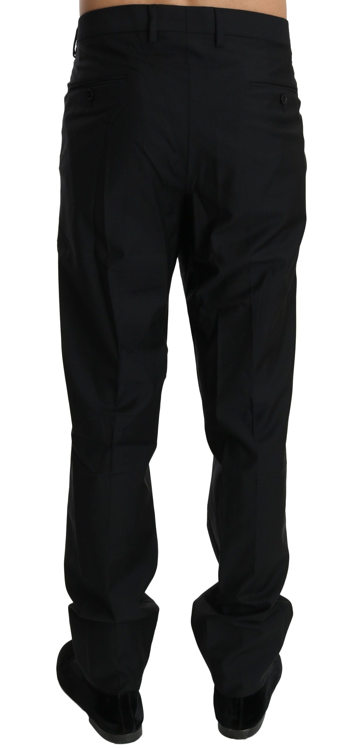 Dolce & Gabbana Black Dress Formal Trousers Men's Wool Pants