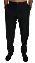 Dolce & Gabbana Black Dress Formal Trousers Men's Wool Pants