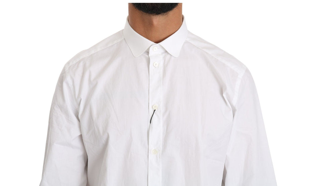 Dolce & Gabbana Weißes Langarmhemd aus Baumwolle