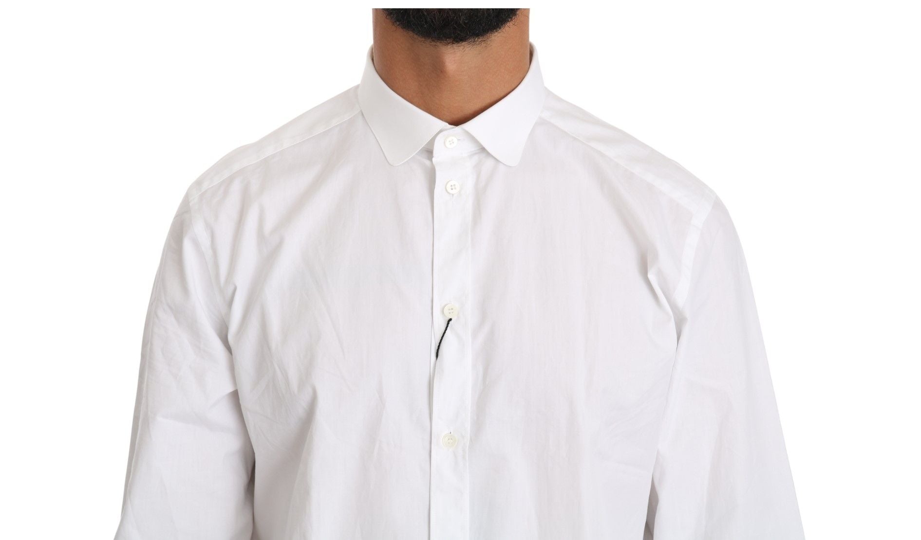 Dolce & Gabbana Weißes Langarmhemd aus Baumwolle