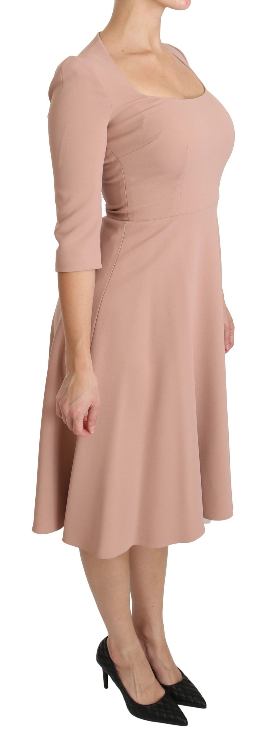 Dolce & Gabbana Rosa 3/4-Ärmel A-Linie Viskose Kleid