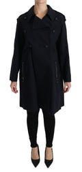 Dolce & Gabbana Coat Blue Cotton Women's Trench Coat
