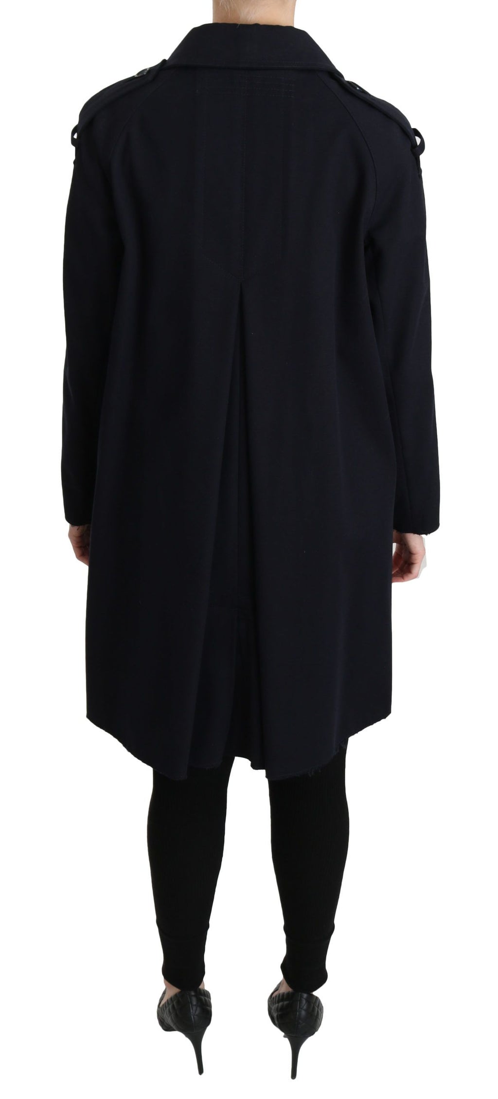 Dolce & Gabbana Coat Blue Cotton Women's Trench Coat