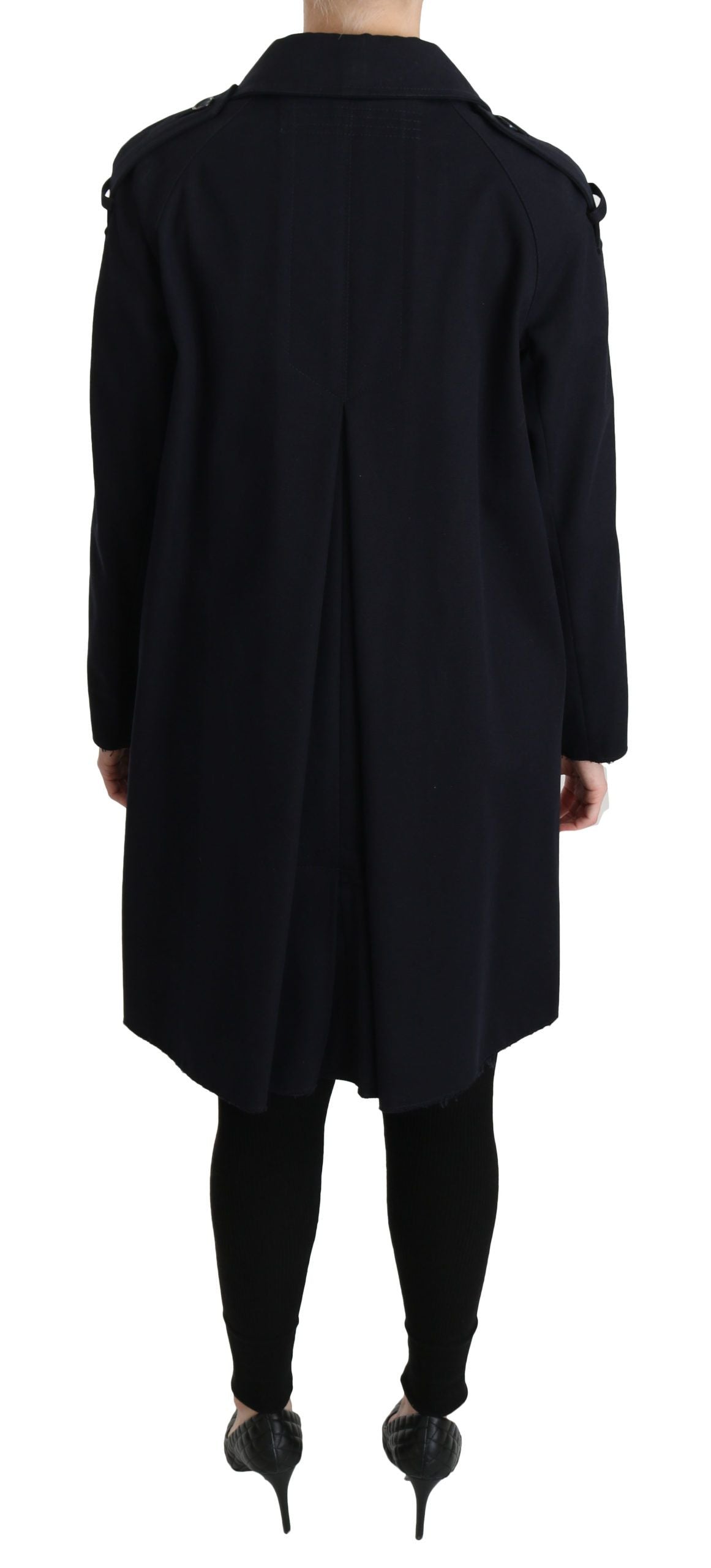 Dolce & Gabbana Coat Blue Cotton Women's Trench Coat