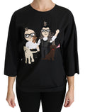 Dolce & Gabbana Schwarzes #dgfamily Top T-shirt Seidenbluse