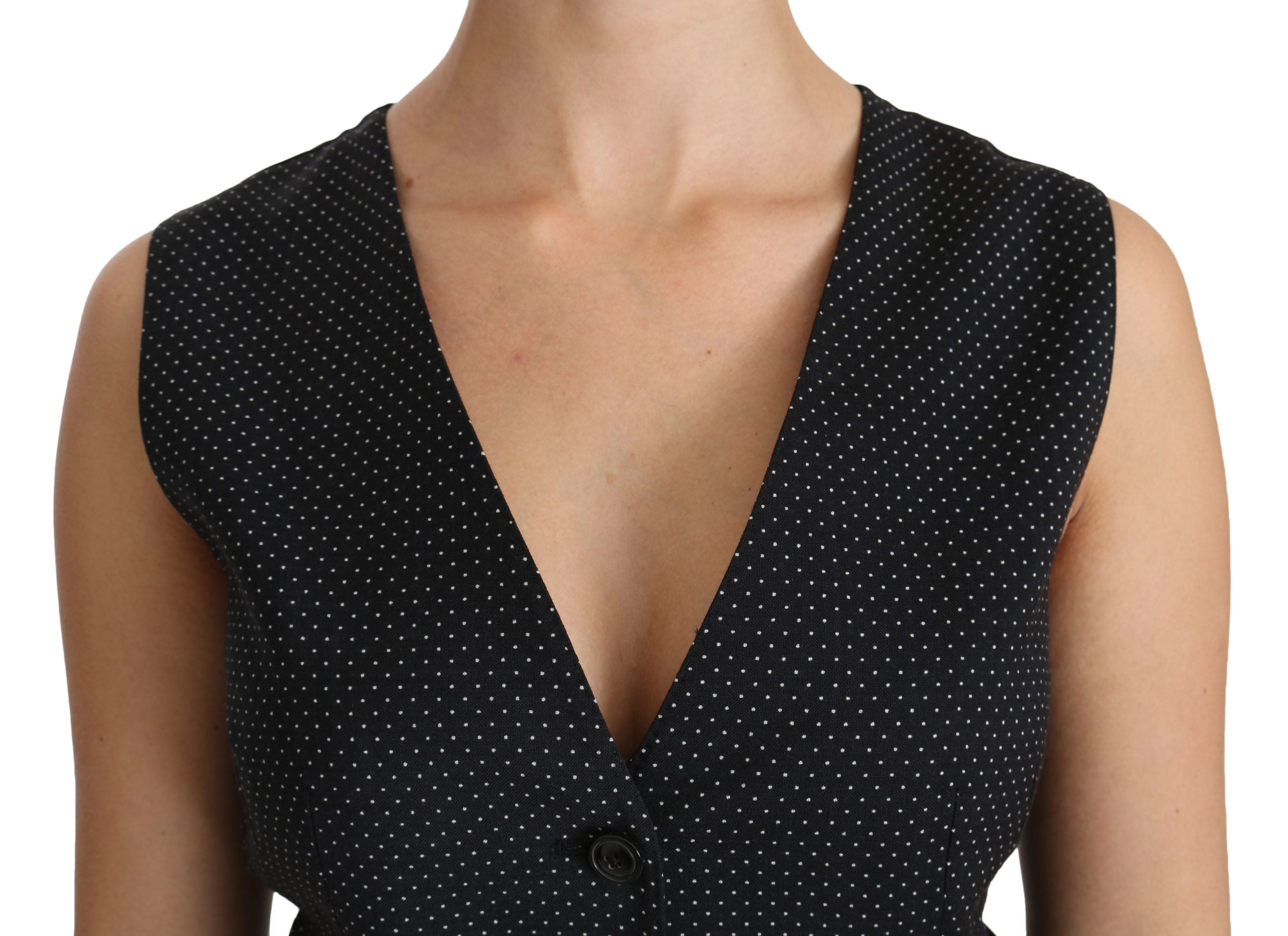 Dolce & Gabbana Schwarz gepunktete Weste Weste Bluse Top