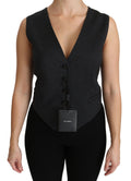 Dolce & Gabbana Schwarz gepunktete Weste Weste Bluse Top