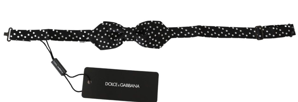 Dolce & Gabbana Black Polka Dot Men's Necktie Bow Tie 100% Silk Bowtie