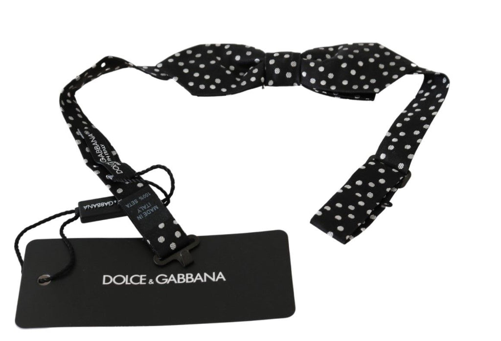 Dolce & Gabbana Black Polka Dot Men's Necktie Bow Tie 100% Silk Bowtie