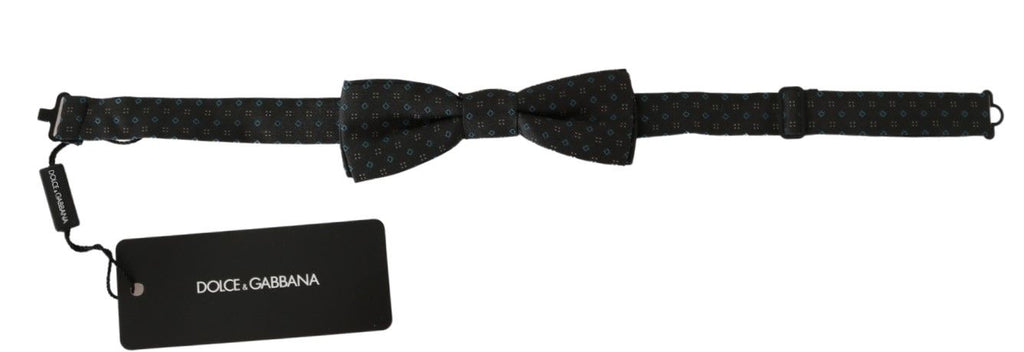 Dolce & Gabbana Gray Patterned Men's Tie Bow Tie 100% Silk Bow Tie