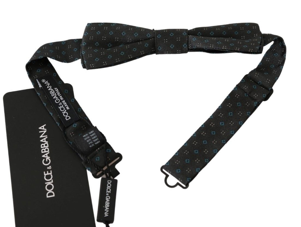 Dolce & Gabbana Gray Patterned Men's Tie Bow Tie 100% Silk Bow Tie