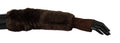 Dolce & Gabbana Brown elbow-length fingerless fur gloves