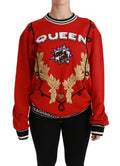 Dolce & Gabbana Red Queen Sequin Love Sweater
