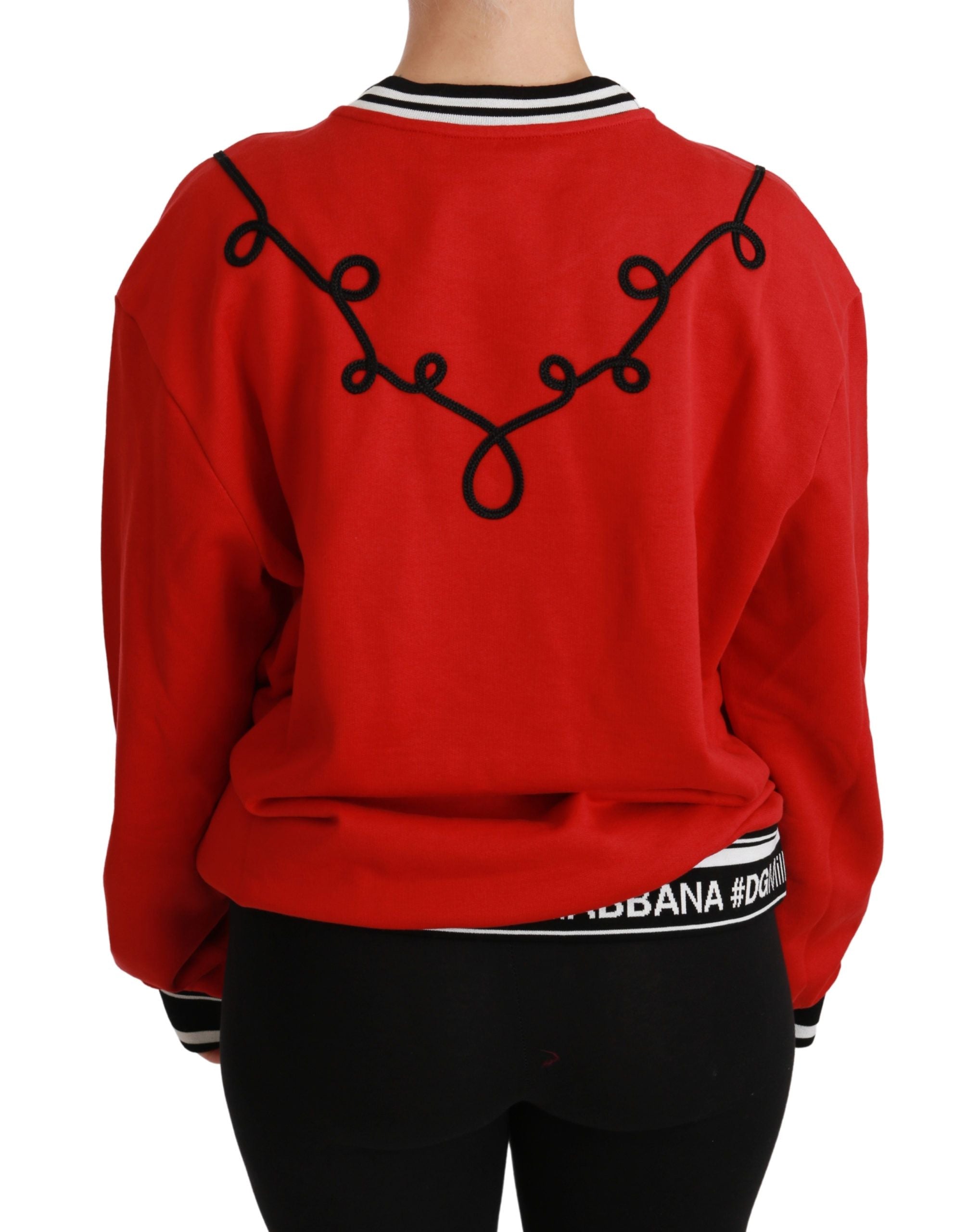 Dolce & Gabbana Red Queen Sequin Love Sweater