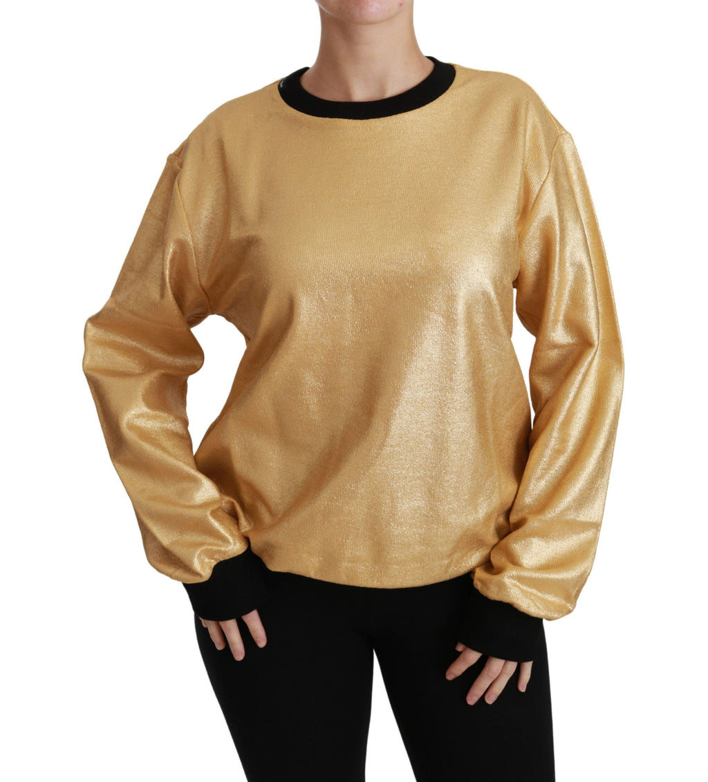 Dolce & Gabbana Cotton Crew-neck Sweater in Gold
