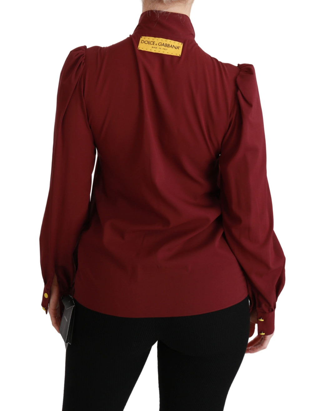 Dolce & Gabbana Chestnut Long Sleeve Shirt Blouse Silk Top