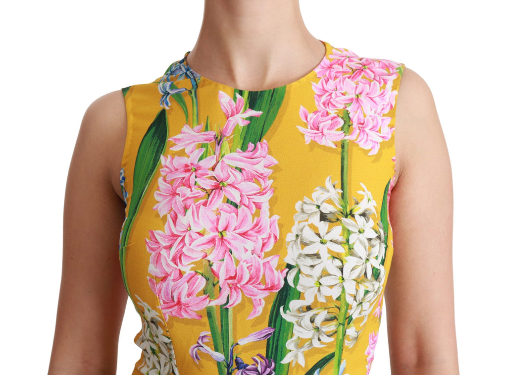 Dolce & Gabbana Gelbes Floral Stretch Top Tank Bluse