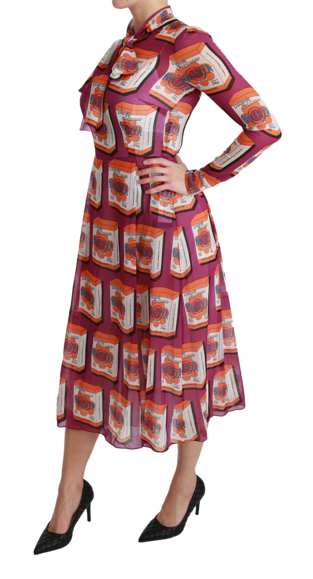 Dolce & Gabbana Purple Silk Bellezza A-Line Dress