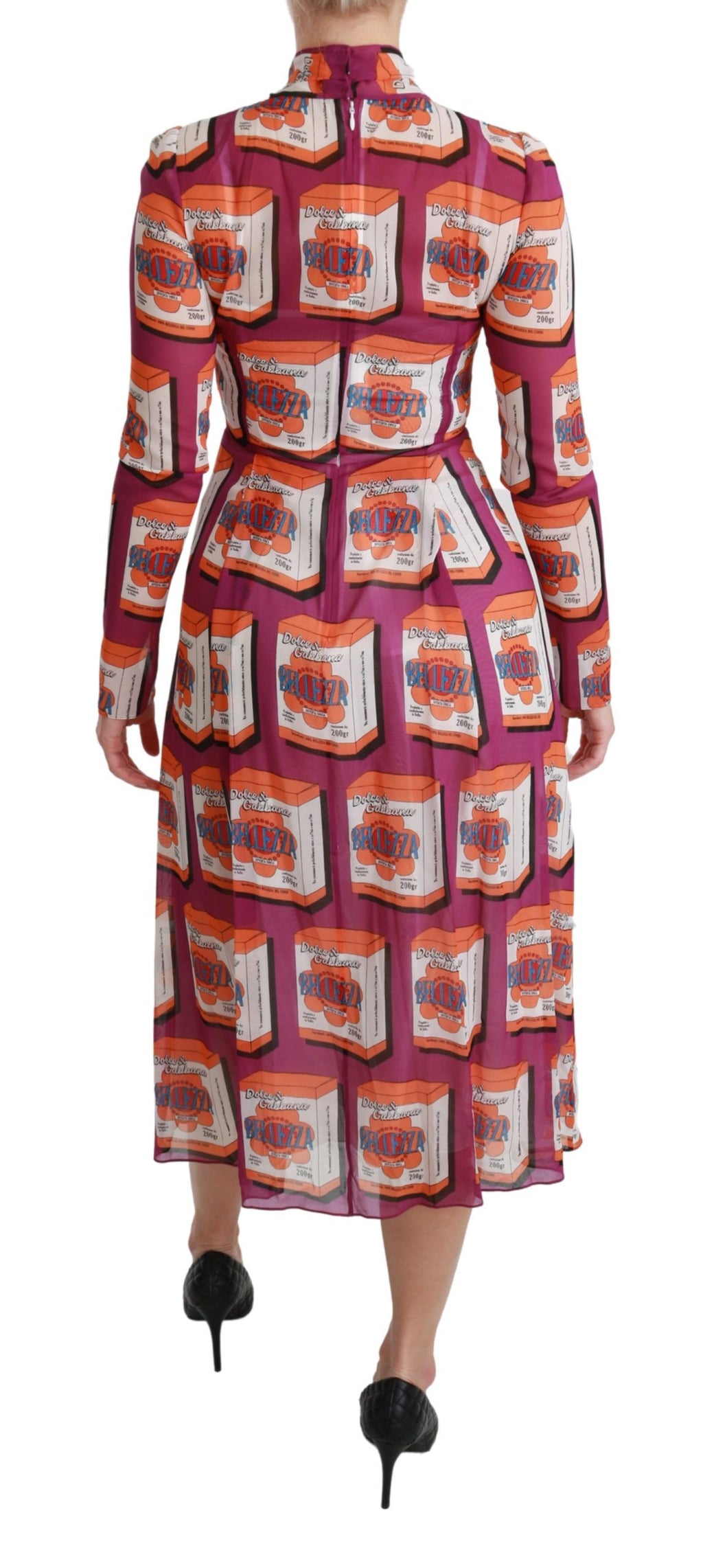 Dolce & Gabbana Purple Silk Bellezza A-Line Dress