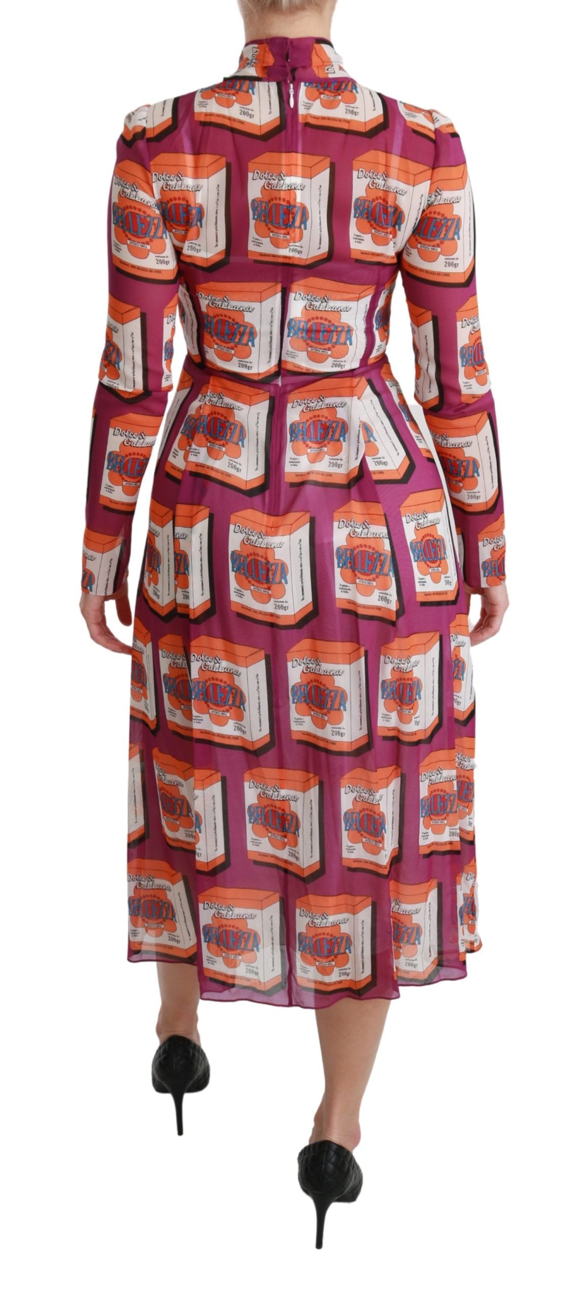 Dolce & Gabbana Purple Silk Bellezza A-Line Dress