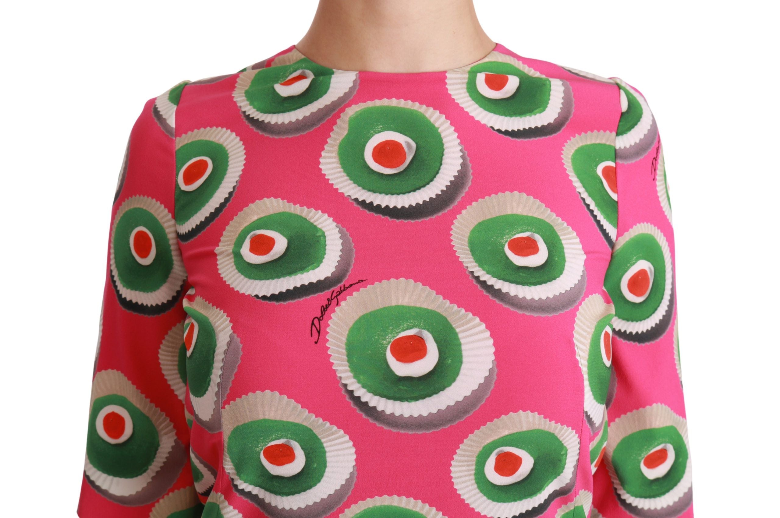 Dolce & Gabbana Rosa Seiden Cup Cake Shift Stretch Kleid