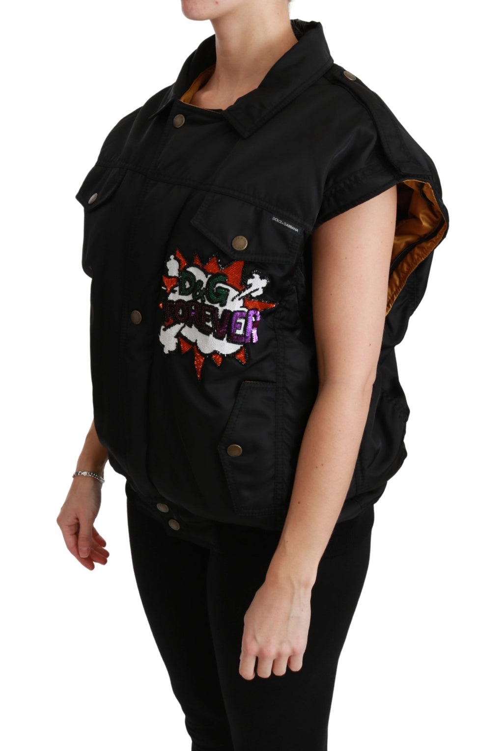 Dolce & Gabbana Black Queen Crown Sequin Bomber Jacket