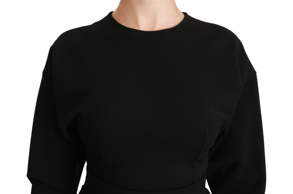 Dolce & Gabbana Black Bodycon Sheath Dress Midi Stretch Dress