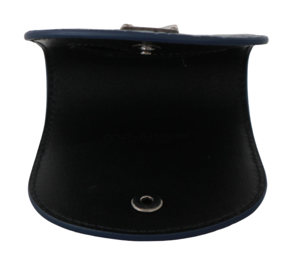 Dolce & Gabbana Blue Leather Bag with Condom Holder