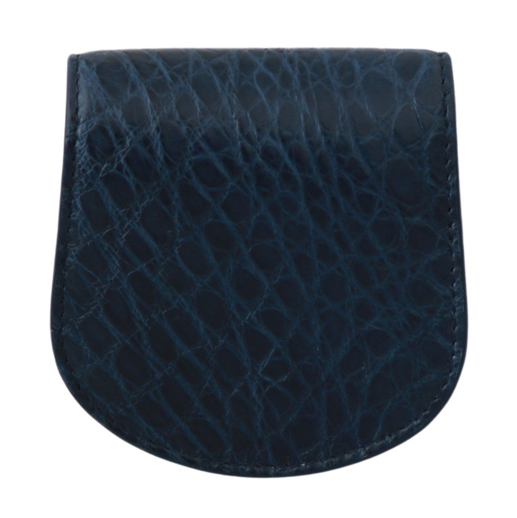 Dolce & Gabbana Blue Bag Holder Wallet Blue Exotic Skin Condom Case