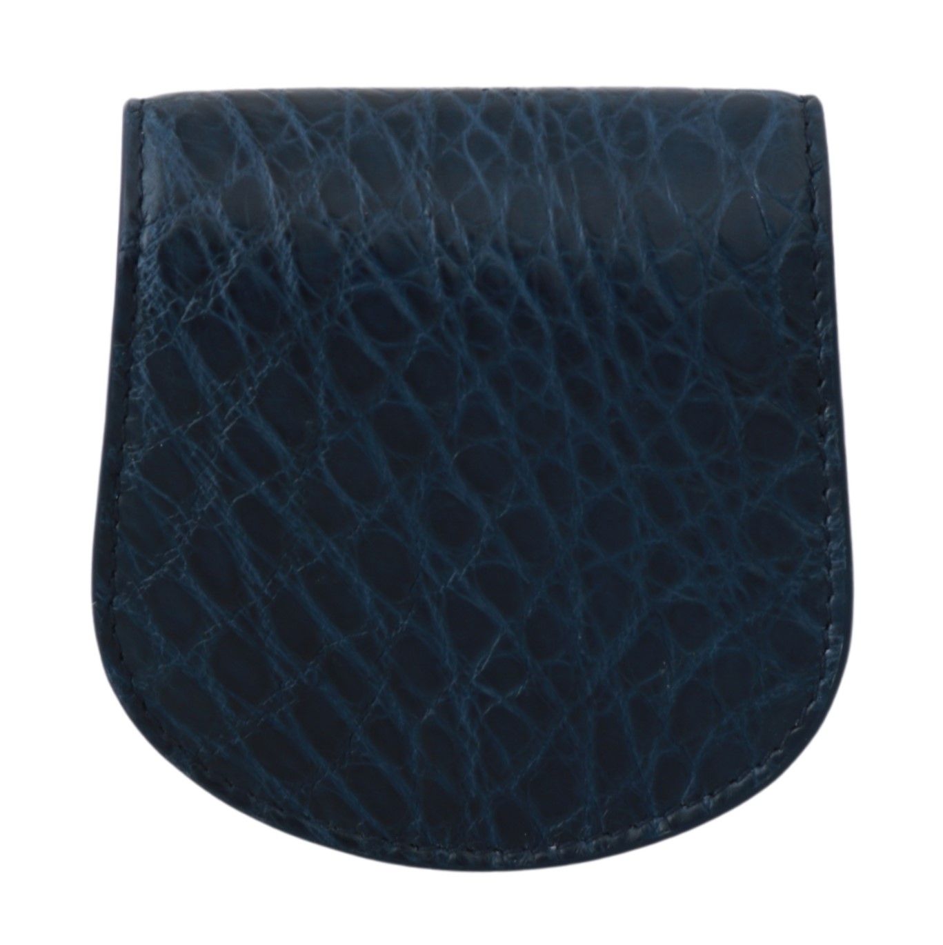 Dolce & Gabbana Blue Bag Holder Wallet Blue Exotic Skin Condom Case