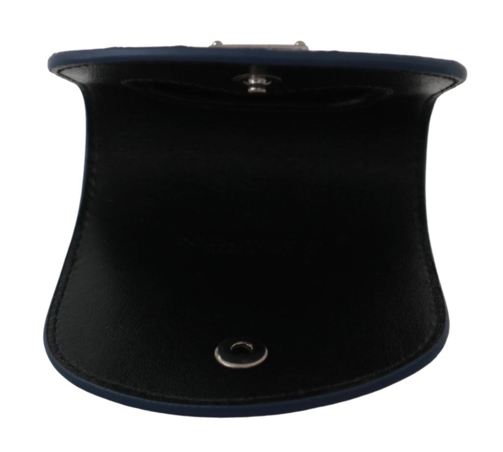 Dolce & Gabbana Blue Bag Holder Wallet Blue Exotic Skin Condom Case