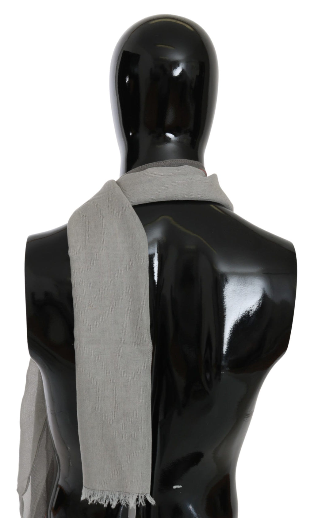 Costume National Grey Cotton Fringed Scarf