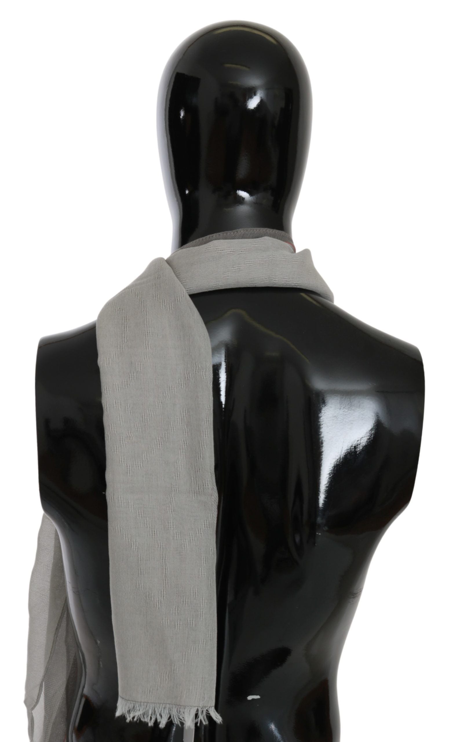 Costume National Grey Cotton Fringed Scarf