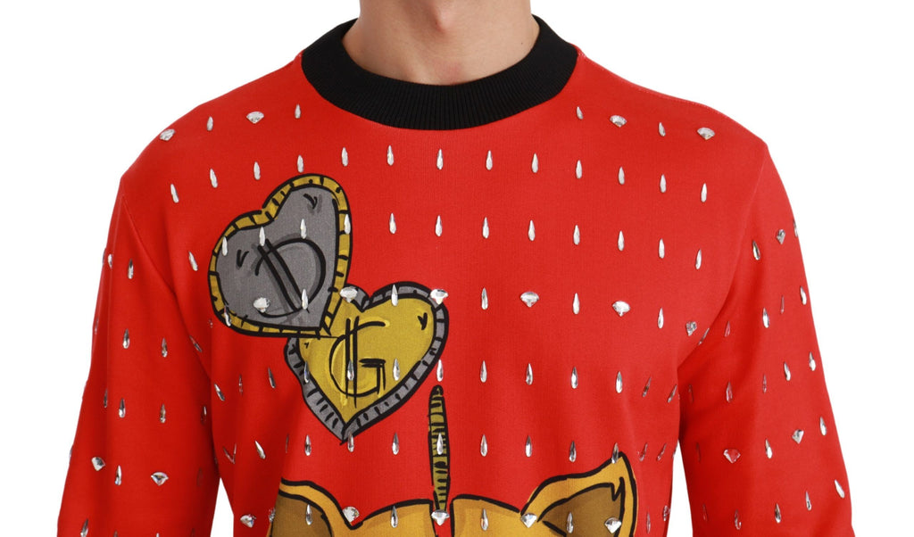Dolce & Gabbana Roter Kristall-Schwein des Jahres Pullover