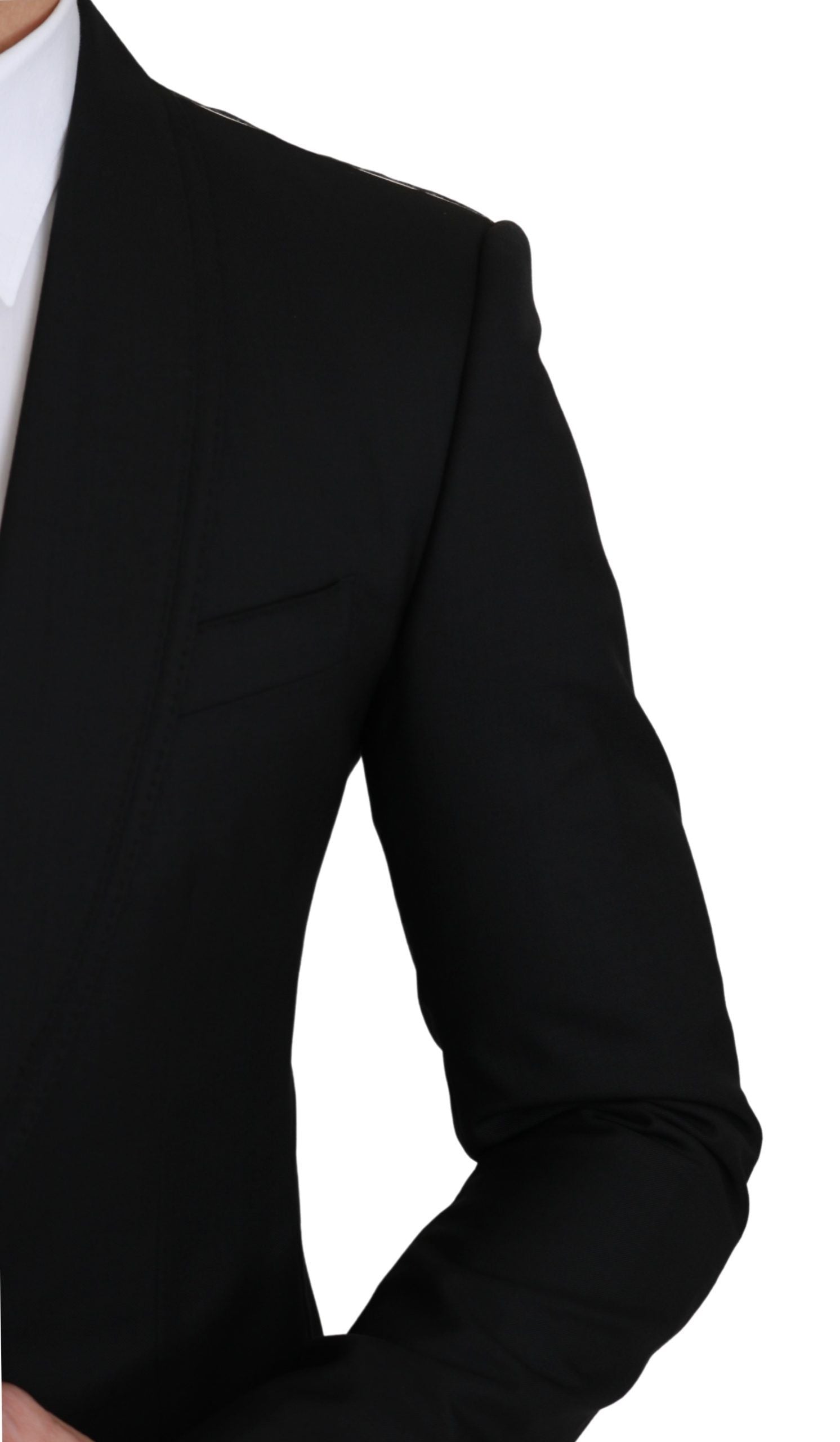 Dolce & Gabbana Schwarzer einreihiger formeller Wollblazer