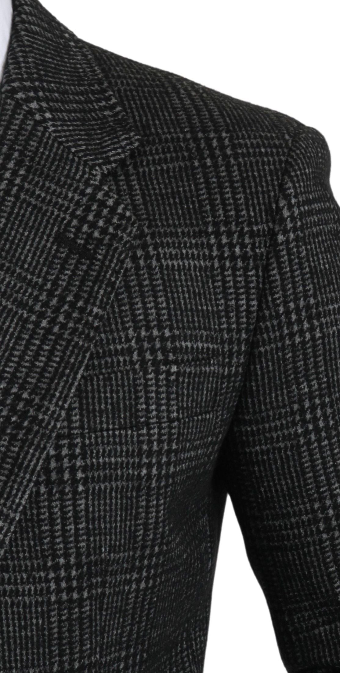 Dolce & Gabbana Grey Plaid Slim Fit Blazer Jacket