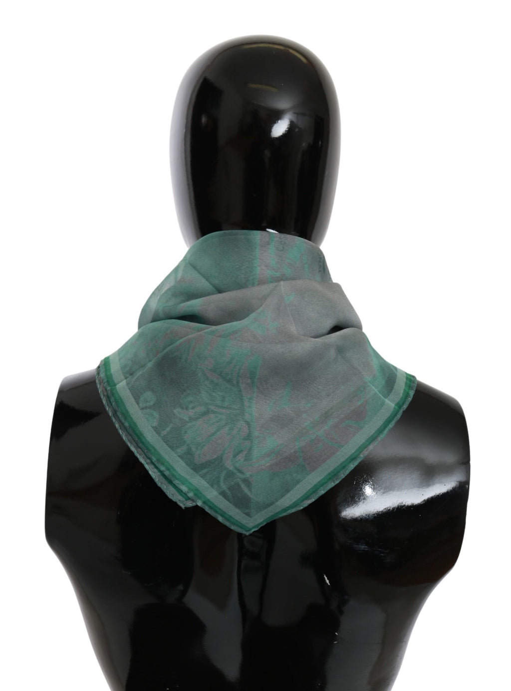 Costume National Green Silk Scarf Foulard Wrap Scarf