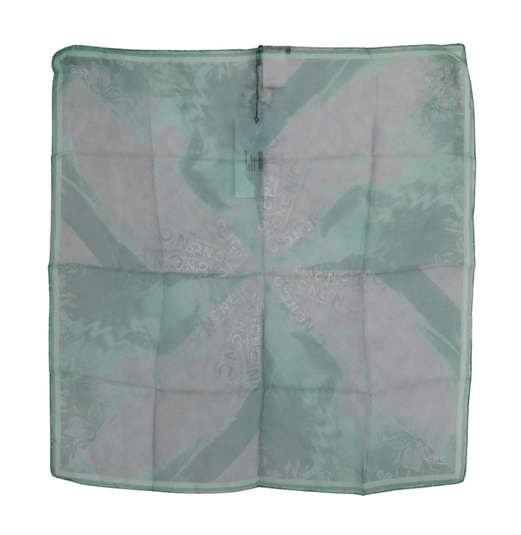 Costume National Green Silk Scarf Foulard Wrap Scarf