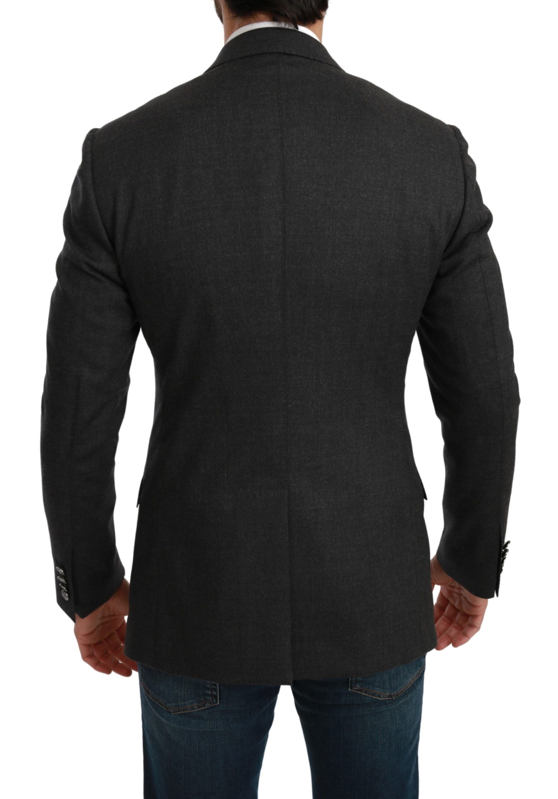 Dolce & Gabbana Graue NAPOLI Slim Fit Jacke Wollblazer