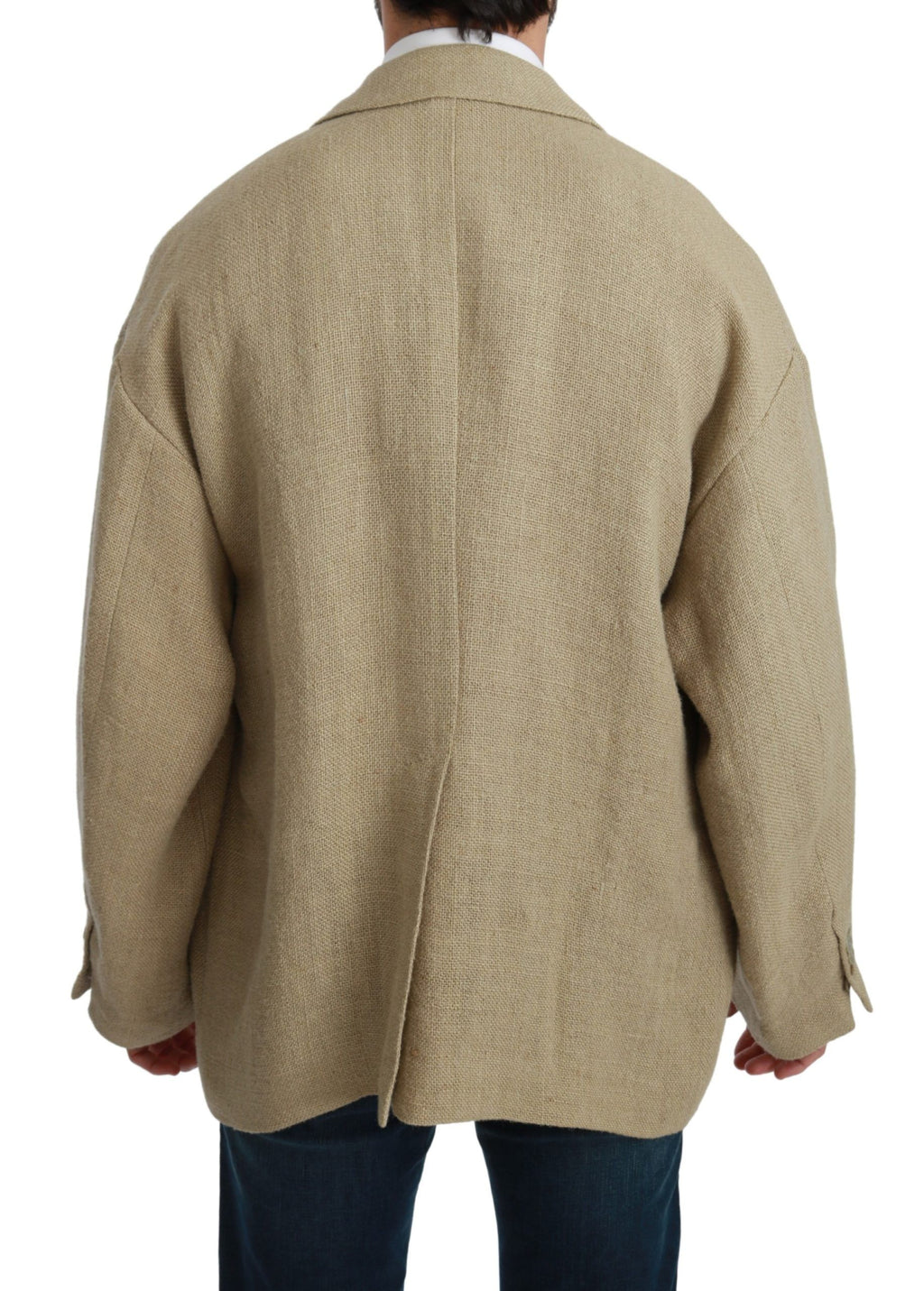 Dolce & Gabbana Beige Jacke Mantel 100% Jute Blazermantel