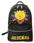 Dolce & Gabbana Schwarzes Goldenes Schwein des Jahres Schulrucksack