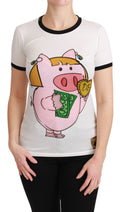 Dolce & Gabbana White YEAR OF THE PIG Cotton T-Shirt