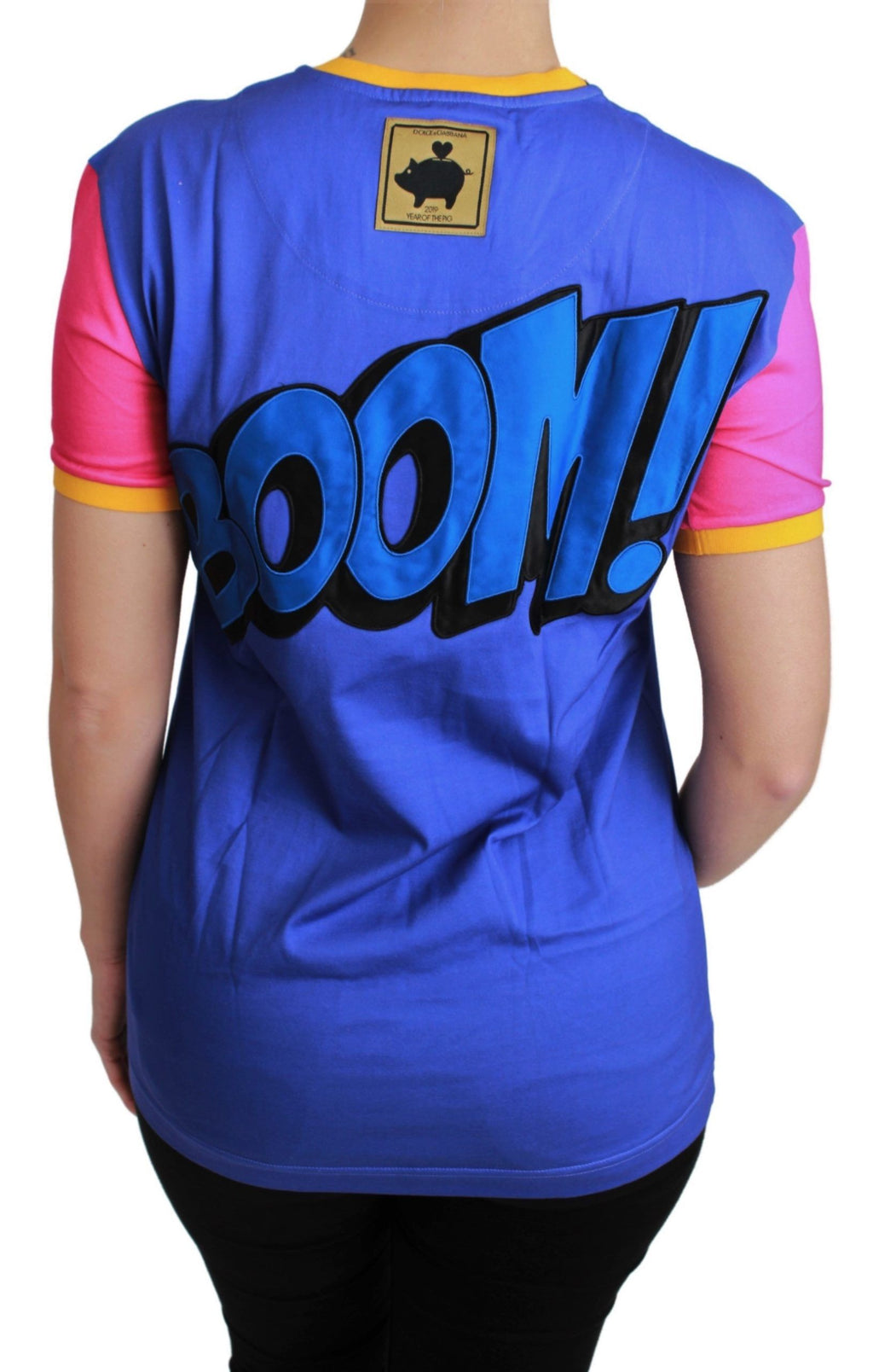 Dolce & Gabbana Lila PIG SUPERGIRL Top Baumwoll-T-Shirt