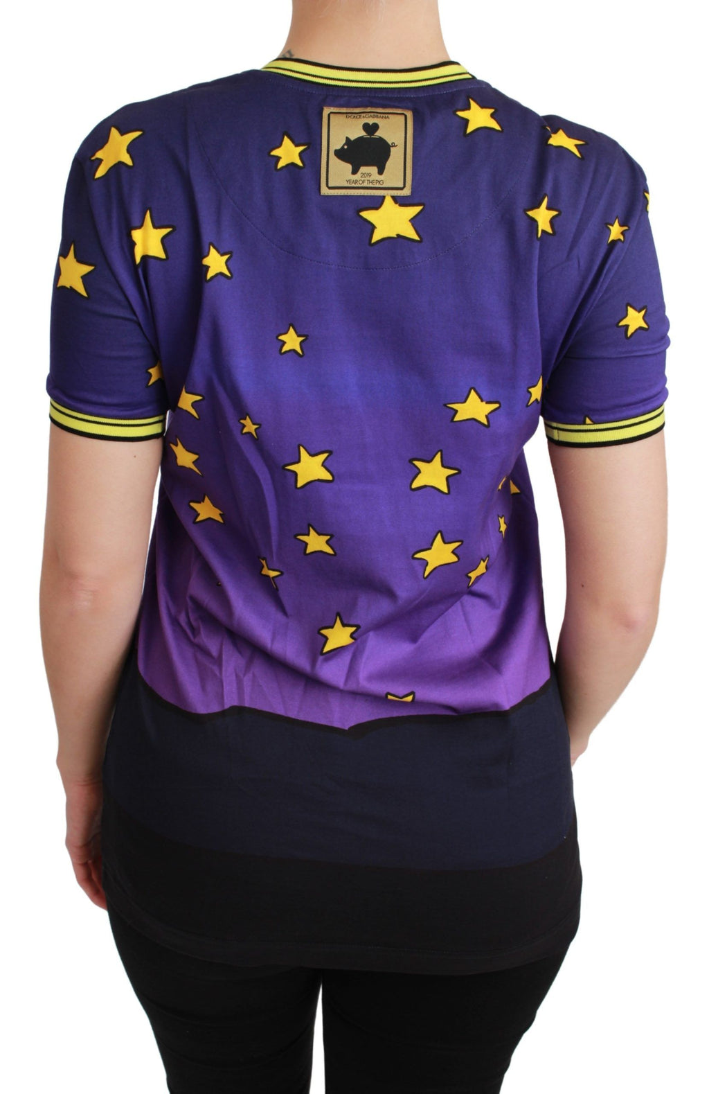 Dolce & Gabbana Lilac YEAR OF THE PIG Cotton T-Shirt