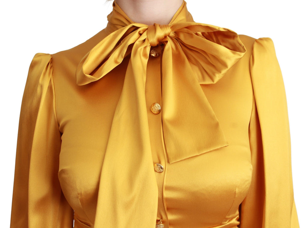 Dolce & Gabbana Yellow Silk Stretch Bodycon Mini Dress