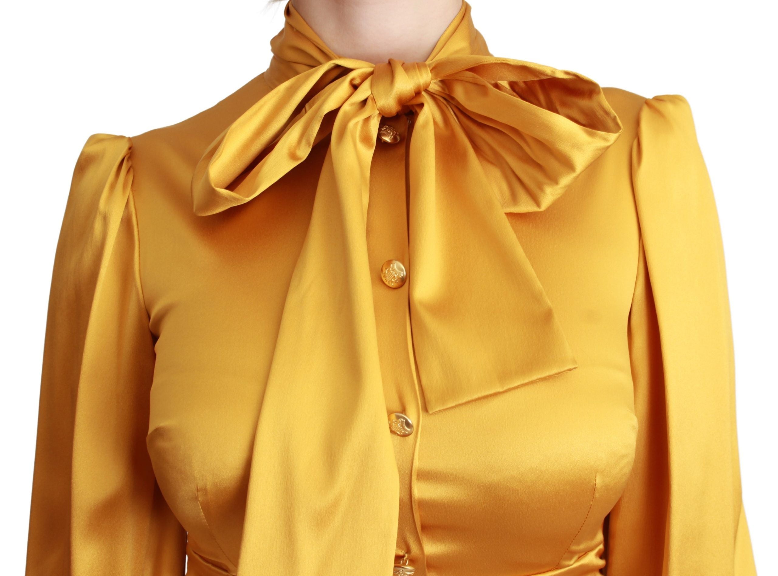 Dolce & Gabbana Yellow Silk Stretch Bodycon Mini Dress