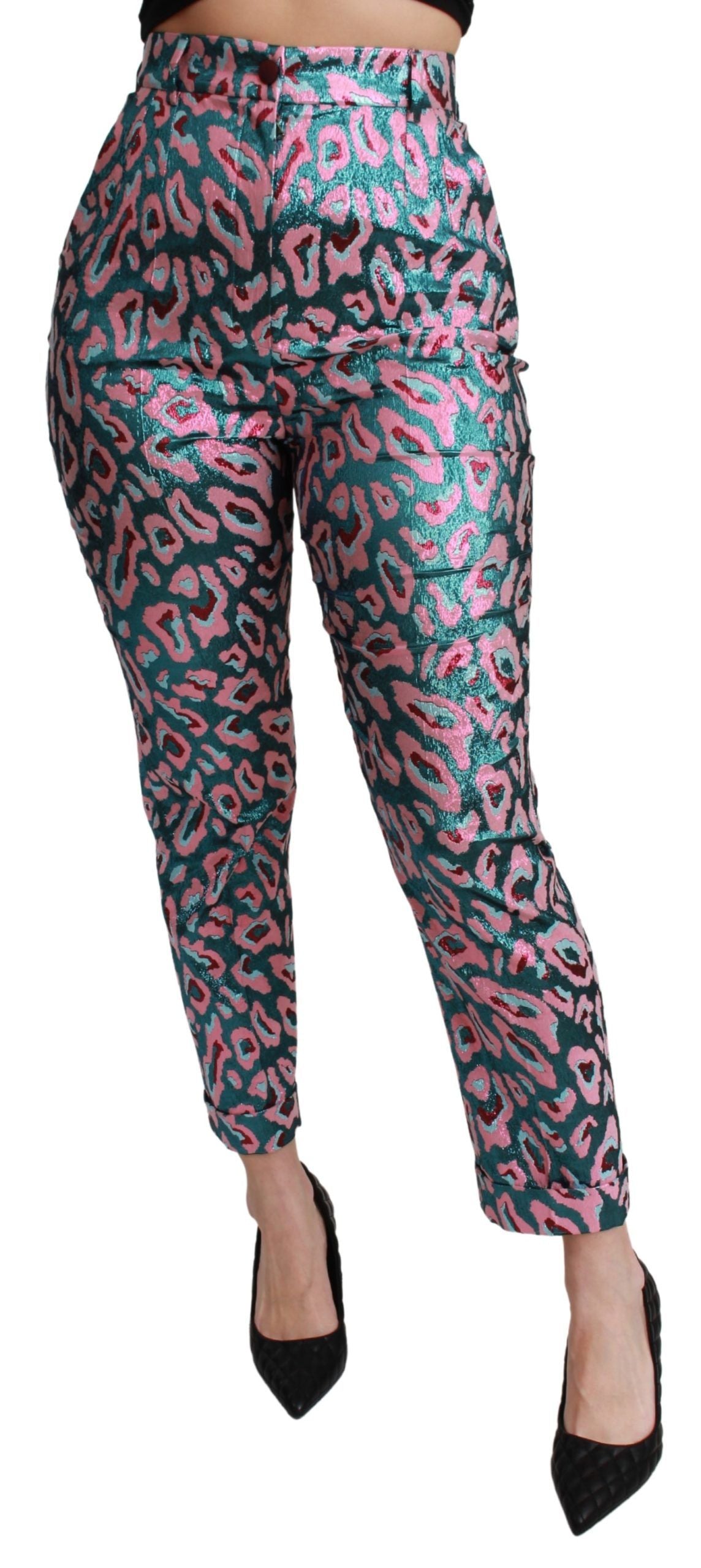 Dolce & Gabbana Multicolor Patterned High-Waisted Cropped Trousers