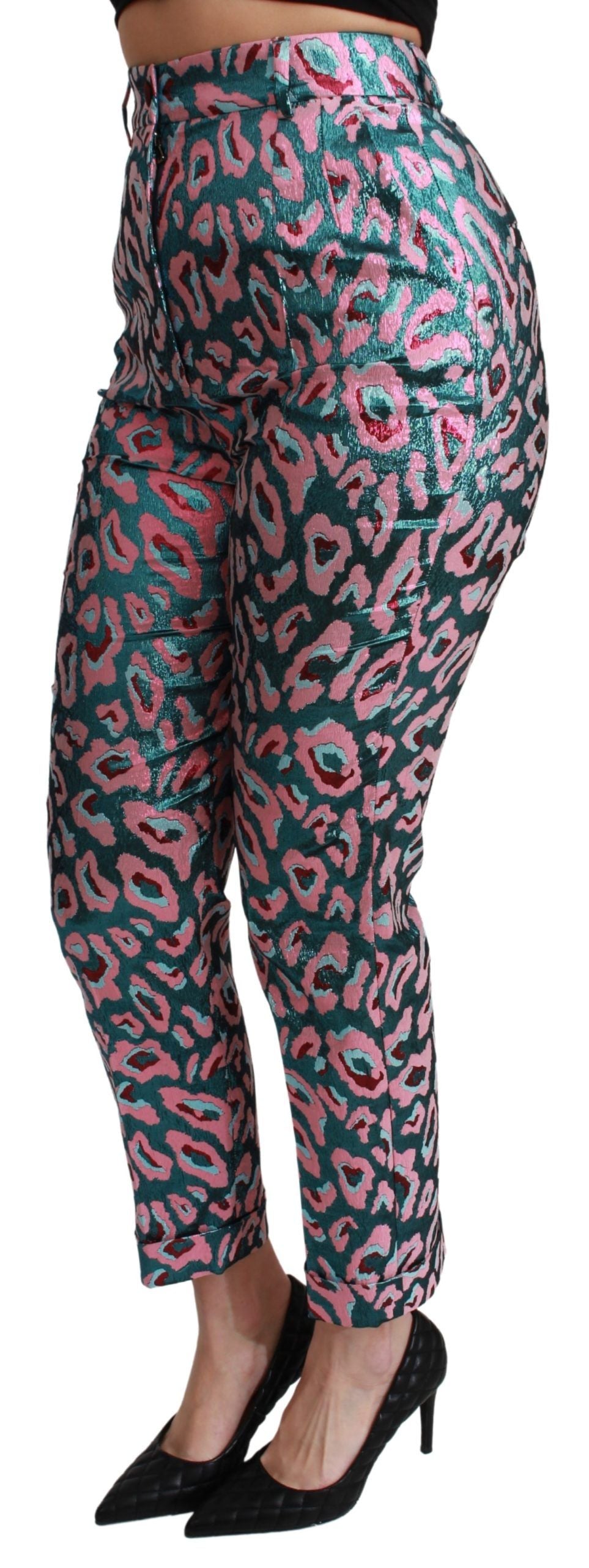 Dolce & Gabbana Multicolor Patterned High-Waisted Cropped Trousers