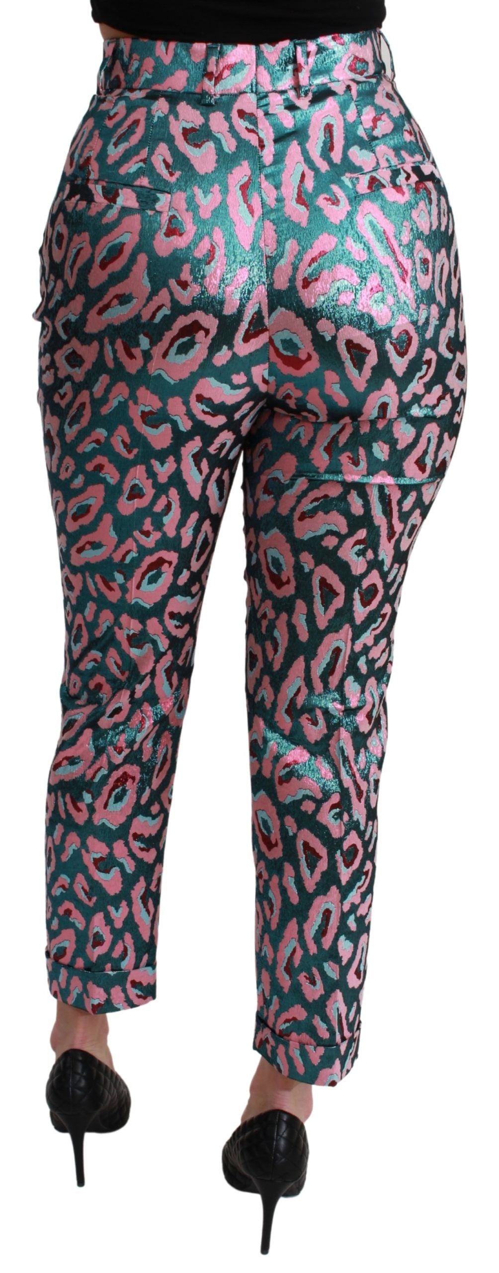Dolce & Gabbana Multicolor Patterned High-Waisted Cropped Trousers
